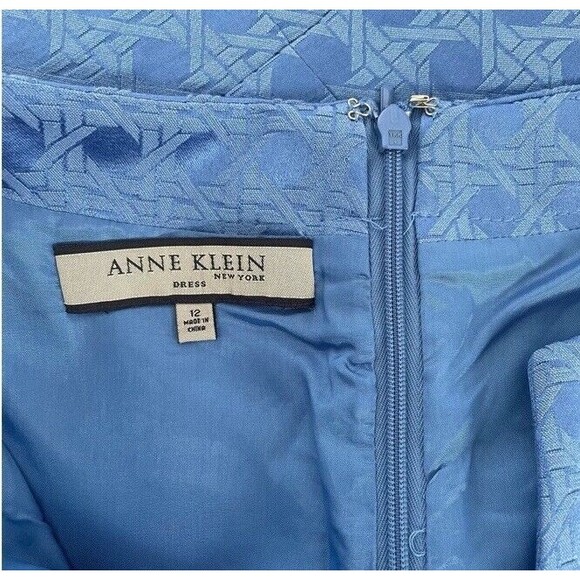 ANNE KLEIN Sheath Dress Cobalt Blue Sleeveless Textured Casual Workwear 12 NEW - Picture 5 of 13